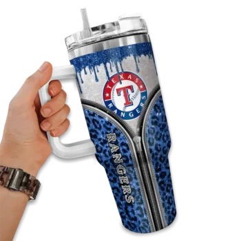 customized texas rangers leopard zipper blue curved tumbler fashion forward 1.webp