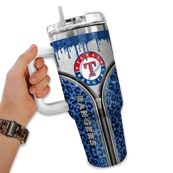 customized texas rangers leopard zipper blue curved tumbler fashion forward 1.webp