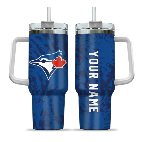 customized toronto blue jays burst swirl blue curved tumbler best selling 1.webp