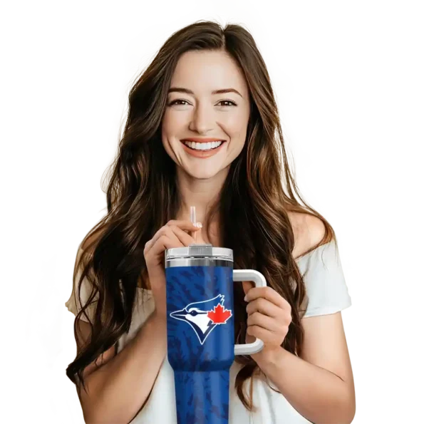 customized toronto blue jays burst swirl blue curved tumbler premium grade 1.webp