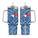 customized toronto blue jays chevron angle blue curved tumbler best selling 1.webp