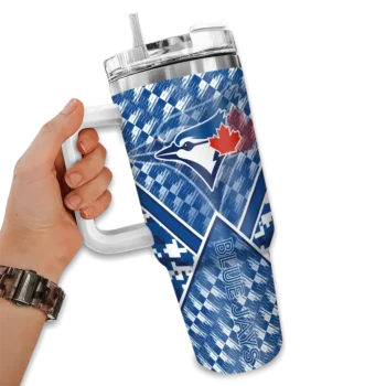 customized toronto blue jays chevron angle blue curved tumbler fashion forward 1.webp