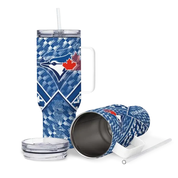 customized toronto blue jays chevron angle blue curved tumbler high quality 1.webp