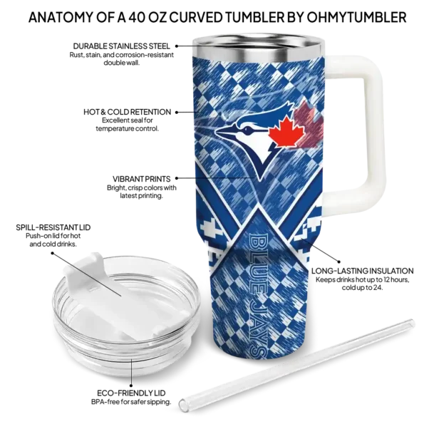 customized toronto blue jays chevron angle blue curved tumbler new arrival 1.webp