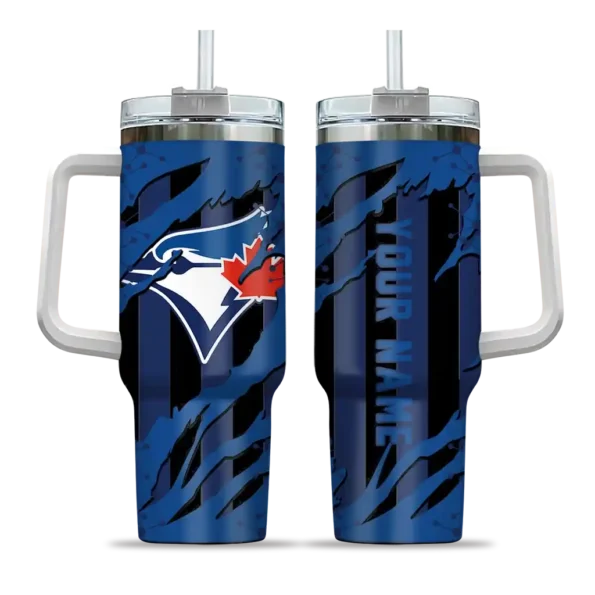 customized toronto blue jays claw cut blue black curved tumbler best selling 1.webp
