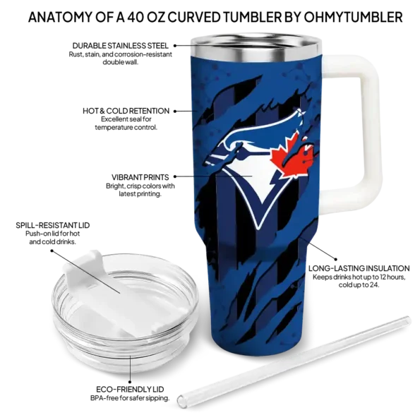 customized toronto blue jays claw cut blue black curved tumbler new arrival 1.webp