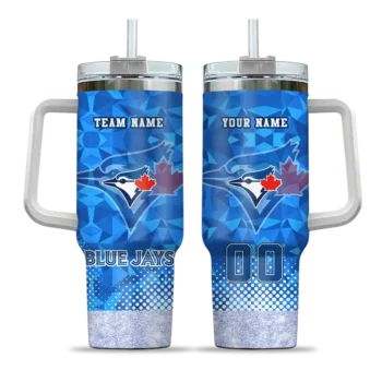 customized toronto blue jays geometric prism blue curved tumbler best selling 1.webp