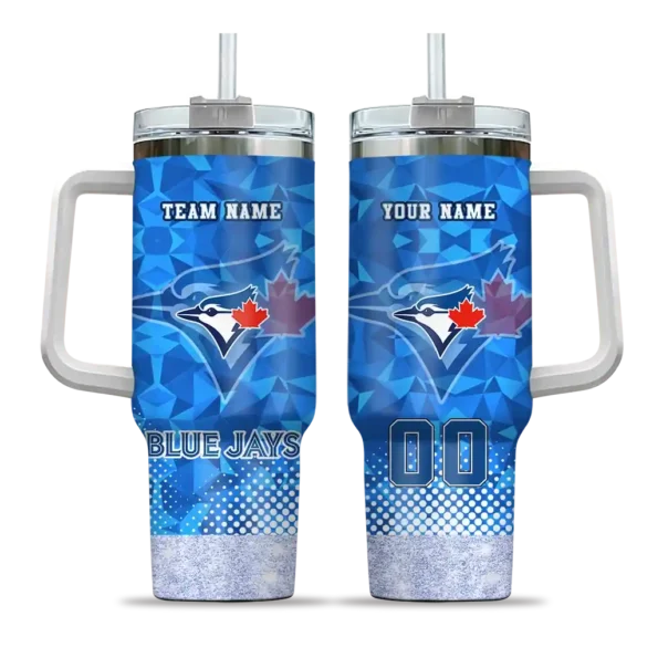 customized toronto blue jays geometric prism blue curved tumbler best selling 1.webp