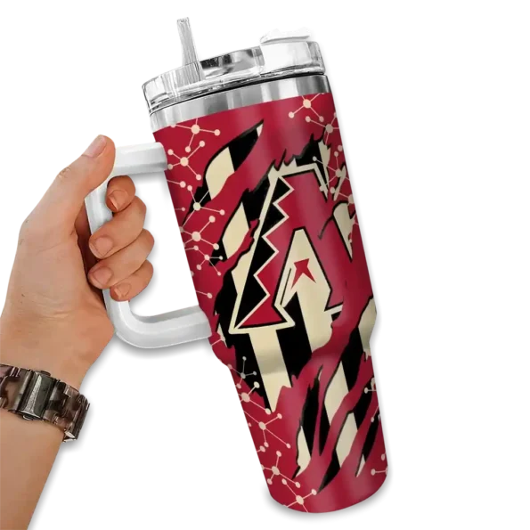 personalized arizona diamondbacks claw cut red black curved tumbler fashion forward 1 1 1 1.webp