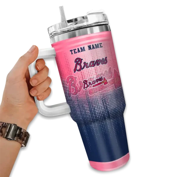 personalized atlanta braves gradient dots navy curved tumbler fashion forward 1 1.webp