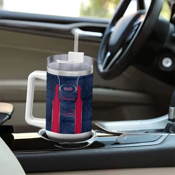 personalized atlanta braves hexagon armor navy curved tumbler trendy 1 1.webp