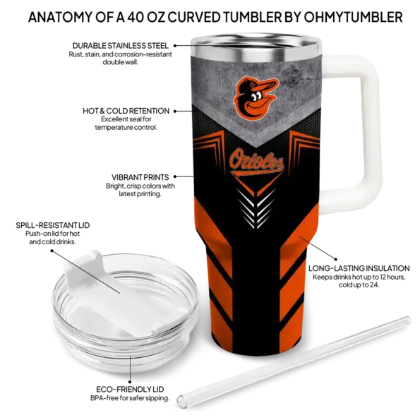 personalized baltimore orioles arrow armor orange black curved tumbler new arrival 1 1.webp