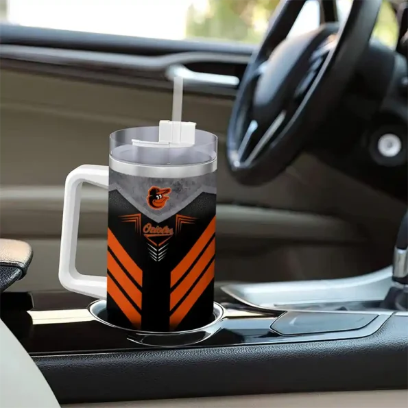 personalized baltimore orioles arrow armor orange black curved tumbler trendy 1 1.webp