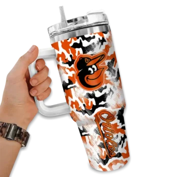 personalized baltimore orioles camo mashup orange white curved tumbler fashion forward 1 1.webp