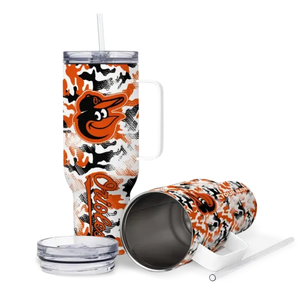 personalized baltimore orioles camo mashup orange white curved tumbler high quality 1 1.webp