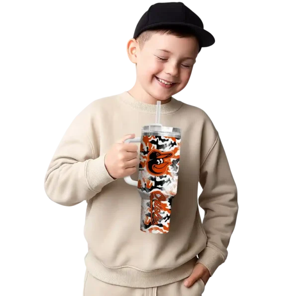 personalized baltimore orioles camo mashup orange white curved tumbler latest model 1 1.webp
