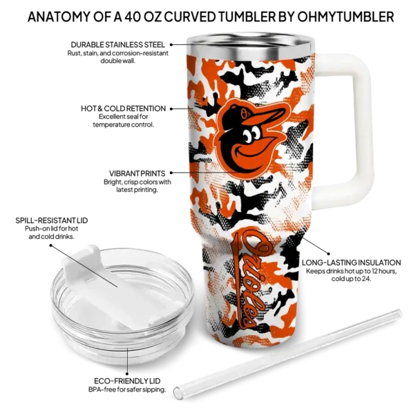 personalized baltimore orioles camo mashup orange white curved tumbler new arrival 1 1.webp