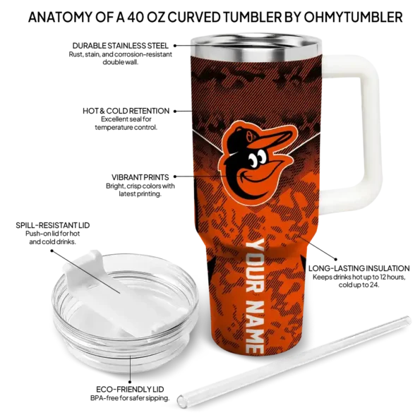 personalized baltimore orioles chevron stripe orange curved tumbler new arrival 1 1.webp