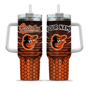 personalized baltimore orioles hex texture orange curved tumbler best selling 1 1.webp