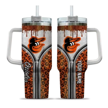 personalized baltimore orioles leopard zipper orange curved tumbler best selling 1 1.webp