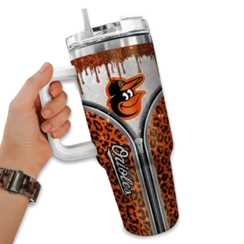 personalized baltimore orioles leopard zipper orange curved tumbler fashion forward 1 1.webp