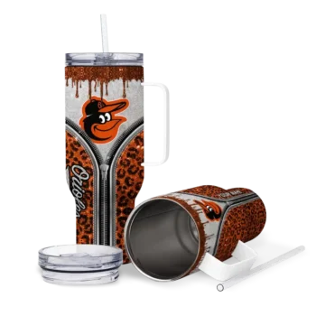 personalized baltimore orioles leopard zipper orange curved tumbler high quality 1 1.webp