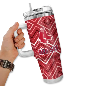 personalized boston red sox bold diamonds red curved tumbler fashion forward 1 1.webp