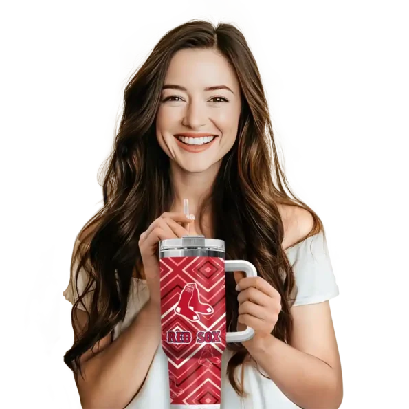 personalized boston red sox bold diamonds red curved tumbler premium grade 1 1.webp