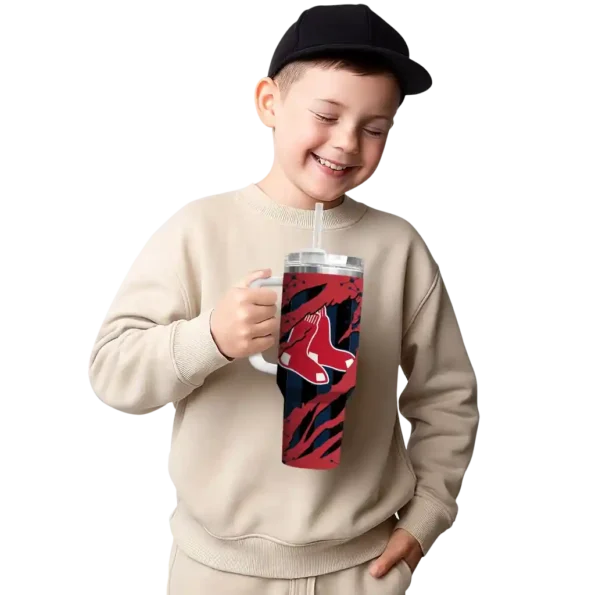 personalized boston red sox claw cut red black curved tumbler latest model 1 1.webp