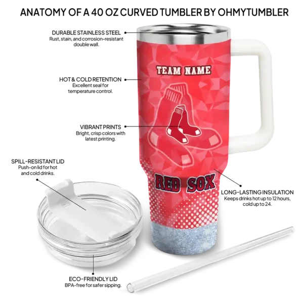 personalized boston red sox geometric prism red curved tumbler new arrival 1 1.webp