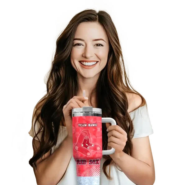 personalized boston red sox geometric prism red curved tumbler premium grade 1 1.webp
