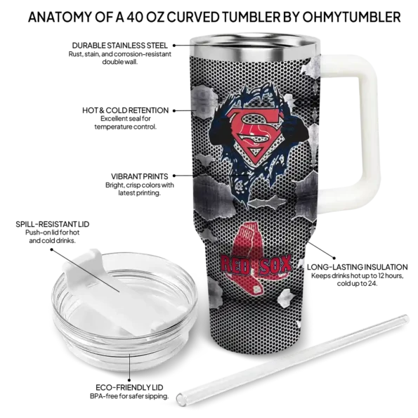 personalized boston red sox superman shield red gray curved tumbler new arrival 1 1.webp