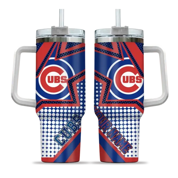 personalized chicago cubs arrow burst blue curved tumbler best selling 1 1.webp