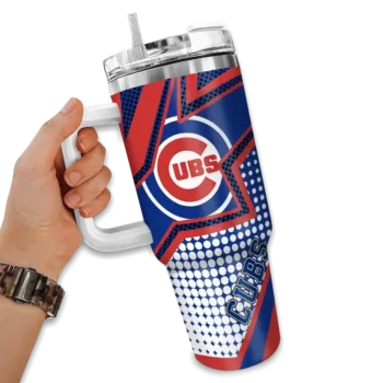 personalized chicago cubs arrow burst blue curved tumbler fashion forward 1 1.webp