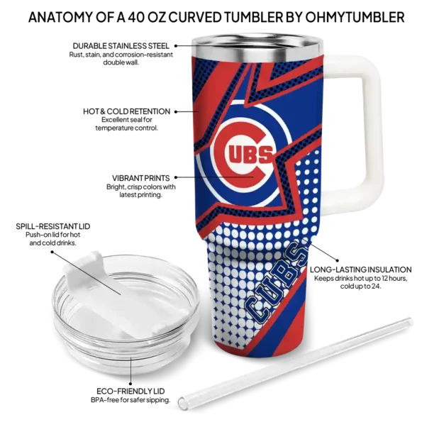 personalized chicago cubs arrow burst blue curved tumbler new arrival 1 1.webp