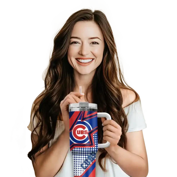 personalized chicago cubs arrow burst blue curved tumbler premium grade 1 1.webp