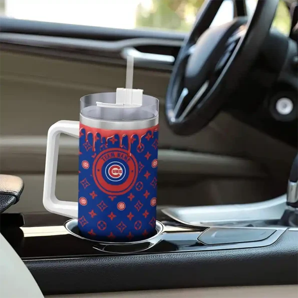 personalized chicago cubs bullseye drips blue curved tumbler trendy 1 1.webp
