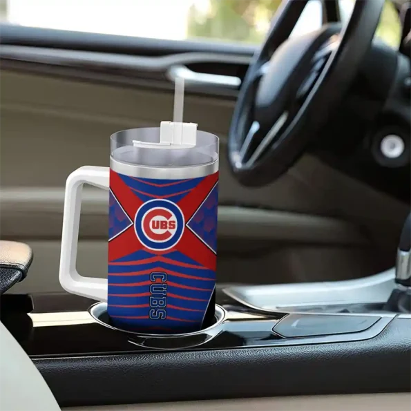 personalized chicago cubs chevron layers blue curved tumbler trendy 1 1.webp