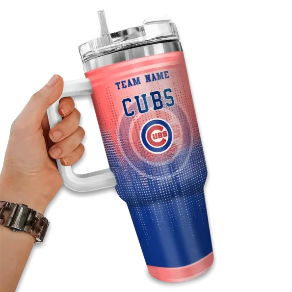 personalized chicago cubs gradient dots blue curved tumbler fashion forward 1 1.webp