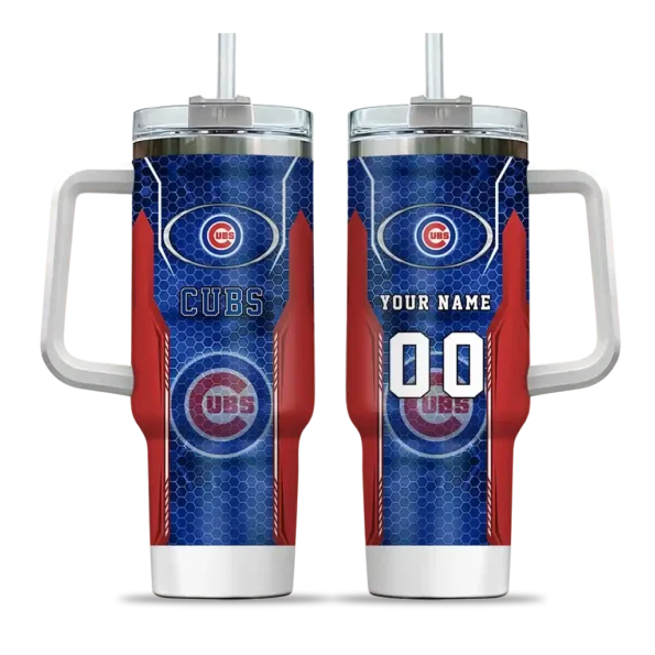 personalized chicago cubs hexagon armor blue curved tumbler best selling 1 1.webp