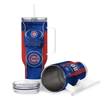 personalized chicago cubs hexagon armor blue curved tumbler high quality 1 1.webp