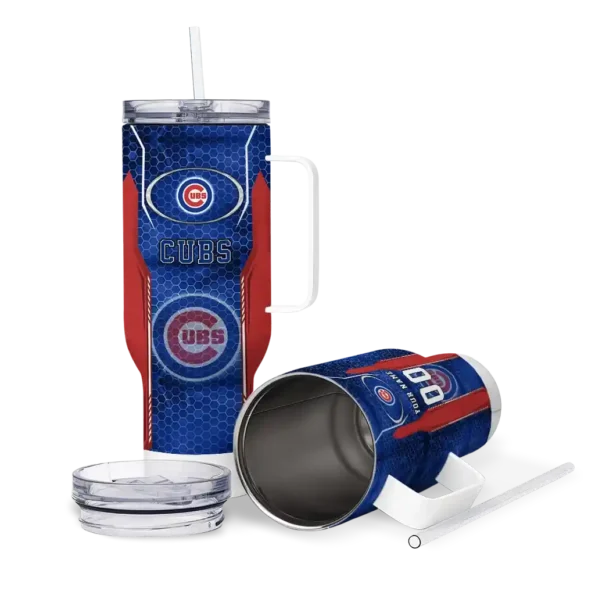 personalized chicago cubs hexagon armor blue curved tumbler high quality 1 1.webp