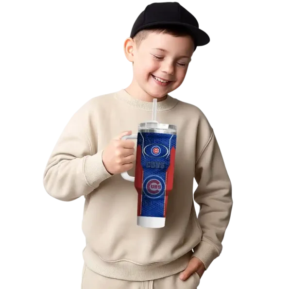 personalized chicago cubs hexagon armor blue curved tumbler latest model 1 1.webp