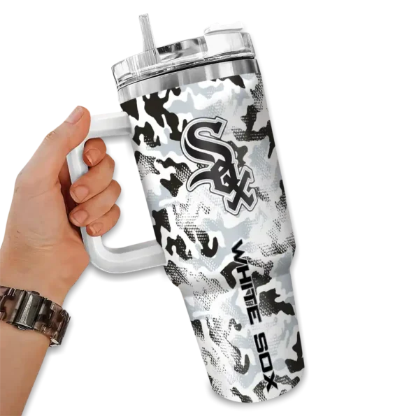 personalized chicago white sox camo mashup black white curved tumbler fashion forward 1 1.webp