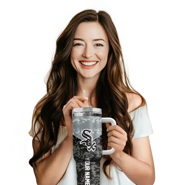 personalized chicago white sox chevron stripe black curved tumbler premium grade 1 1.webp