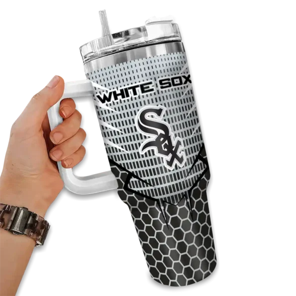 personalized chicago white sox hex texture black curved tumbler fashion forward 1 1.webp