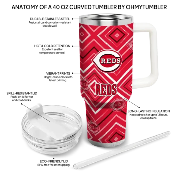 personalized cincinnati reds bold diamonds red curved tumbler new arrival 1 1.webp