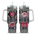 personalized cincinnati reds superman shield red gray curved tumbler best selling 1 1.webp