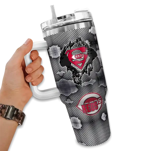 personalized cincinnati reds superman shield red gray curved tumbler fashion forward 1 1.webp