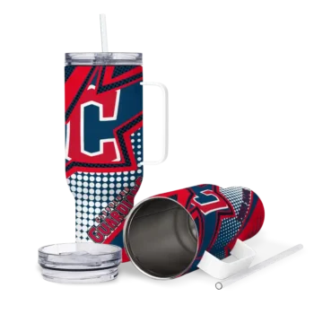personalized cleveland guardians arrow burst navy blue curved tumbler high quality 1 1.webp
